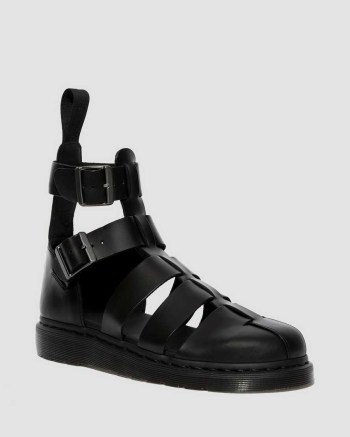 Dr Martens Geraldo Leather Gladiator Sandale Panske Čierne | 2637-UNVLS